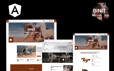 Binit lovak és istállók szögletes webhelysablon
