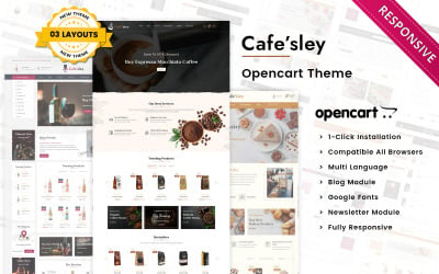 Cafesley - Mega Cafe OpenCart Teması