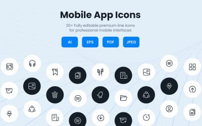 Conjunto de iconos de aplicaciones móviles creativas