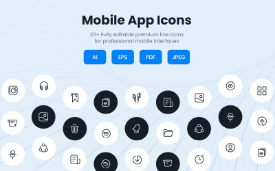 Ensemble d'icônes d'application mobile créative
