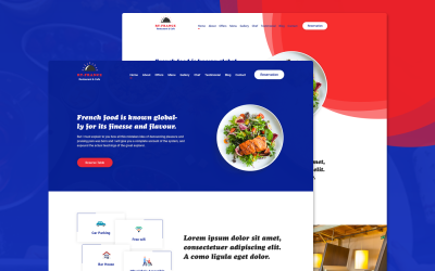 Foodench - Französische Küche Restaurant Bootstrap HTML5 Landing Page Template