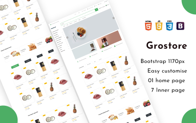 Grostore – шаблон веб-сайту електронної комерції продуктового магазину