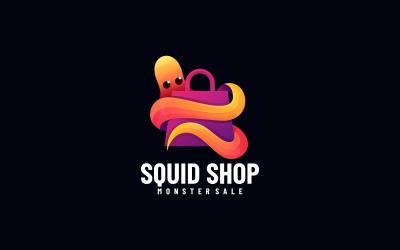Logotipo colorido degradado de Squid Shop