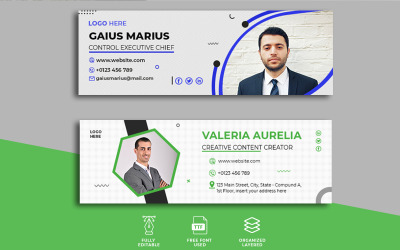 Modello di firma e-mail aziendale creativa Social Media