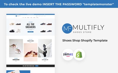 Modelo Shopify de sapatos de marca multifly de tema
