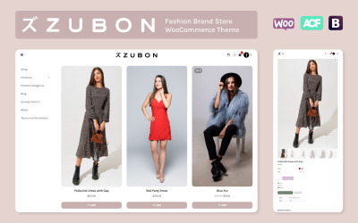 ZUBON – divatmárkaüzlet WooCommerce téma