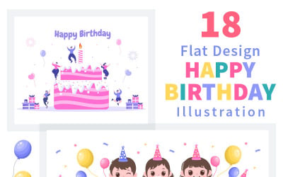 18 Happy Birthday Party Illustration