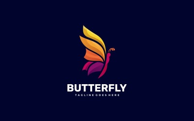 Kelebek Gradyan Renkli Logo Tarzı