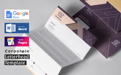 Modèle de papier à en-tête modifiable Mme Word Google Docs Pages Apple