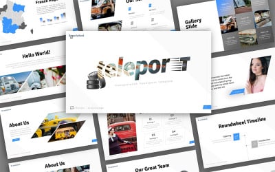 Modèle PowerPoint de présentation de transport à roue ronde