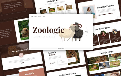 Plantilla de PowerPoint - presentación de animales zoológicos