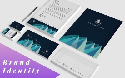 Polyes - modern vállalati márka-azonosság sablon
