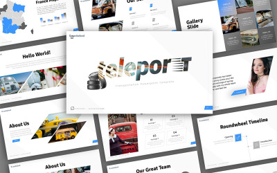 Prezentace dopravy na kulaté kolo PowerPoint šablony