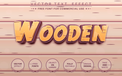 Wood Craftsmans - edytowalny efekt tekstowy, styl czcionki, ilustracja graficzna
