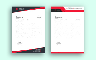 E-posta İmza Şablonu Kırmızı ve Mavi Renkli Basit Tasarım