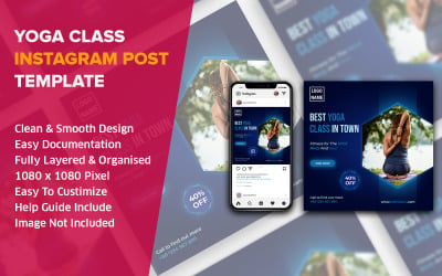 Cours de yoga Instagram Social Media Post Design