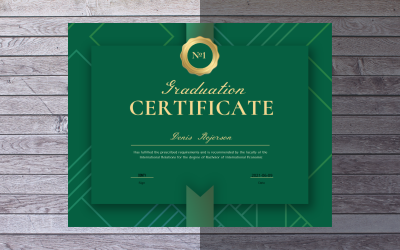 Denis Rojerson - čistá šablona certifikátu promoce
