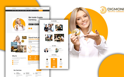 Digmone — szablon strony docelowej HTML5 usług kryptowalut