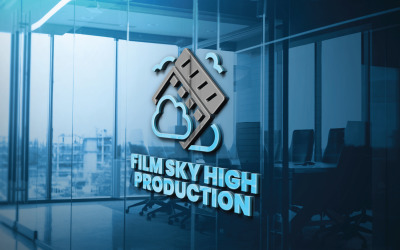 Film hög sky produktion logotyp mall