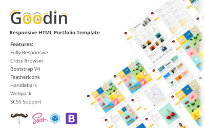 Goodin - Responsywne Kierownice Portfolio i Webpack Szablon Strony