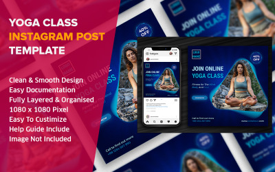 Йога онлайн-класс Instagram постов в социальных сетях