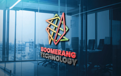 Modèle de logo de technologie Boomerang