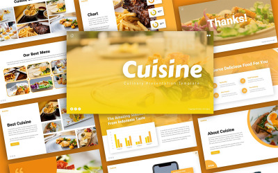 Modello PowerPoint di presentazione culinaria della cucina Cuisine
