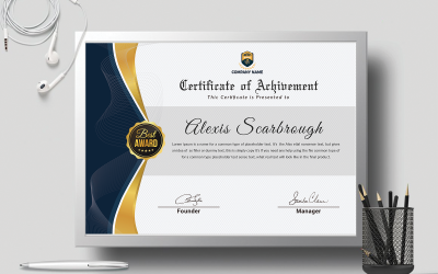 Moderna guld certifikatmall