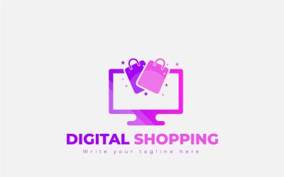 Plantilla de diseño de logotipo de compras digitales