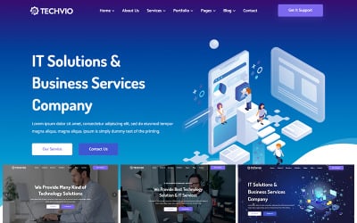 Techvio - Modèle de site Web de solutions informatiques et de services aux entreprises
