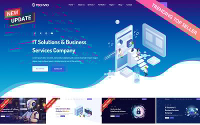 Techvio - Modèle de site Web HTML5 polyvalent pour solutions informatiques et services commerciaux