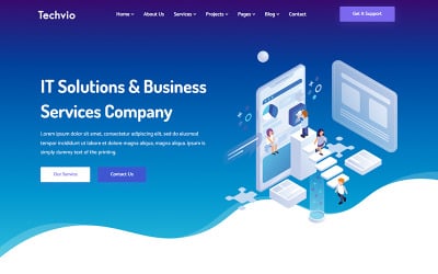 Techvio - шаблон веб-сайта ИТ-решений и бизнес-услуг