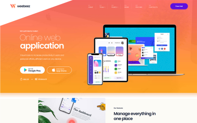 Weebeez - Motyw WordPress w aplikacji internetowej