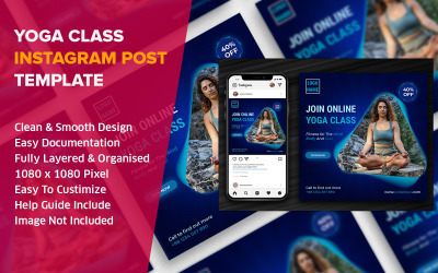 Yoga Online Class Instagram Social Media Post Design