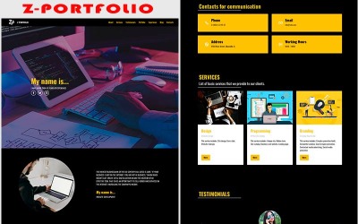 Z-Portfolio - Fullt responsiv mall för arbetsmålsida