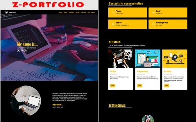 Z-Portfolio - Modèle de page de destination de travail entièrement réactif