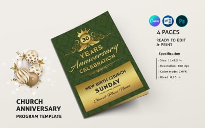 Church Anniversary Program Corporate Identity Template