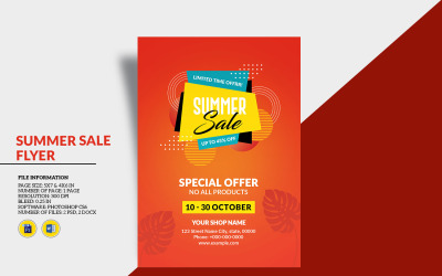 Літній продаж Flyer шаблон фірмового стилю
