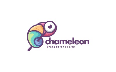 Logo de mascotte couleur caméléon