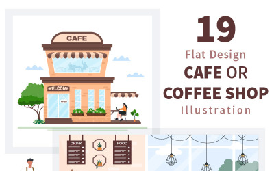 19 Cafe or Coffee Shop Illustration