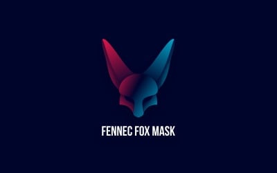 Fennec Fox Mask Farbverlauf Logo