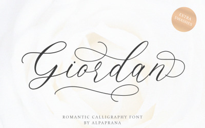 Giordan - romantyczna czcionka kaligraficzna