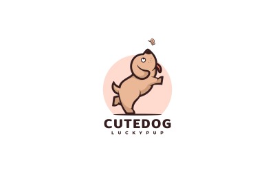 Netter Hund Cartoon Logo Vorlage