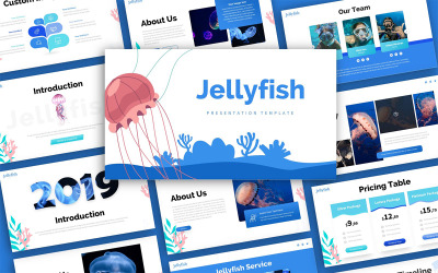Plantilla de PowerPoint - presentación de animales medusas