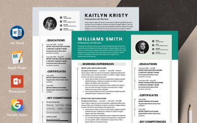 Clean &amp;amp; Professional Editable Resume Cv Template With Word Apple Pages Format