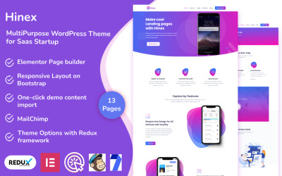 Hinex - MultiPurpose WordPress Theme for Saas Startup