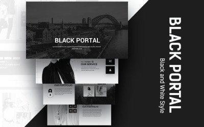Plantilla de diapositiva de Google Black Portal
