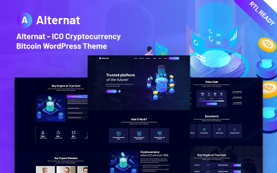 Alternat - Tema WordPress do Bitcoin responsivo à criptomoeda da ICO