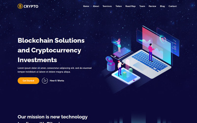 Crypto - mall för ICO och kryptovaluta Bitcoin målsida