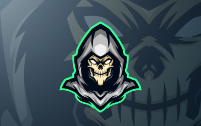 Logotipo do mascote do jogo Skull Assassins